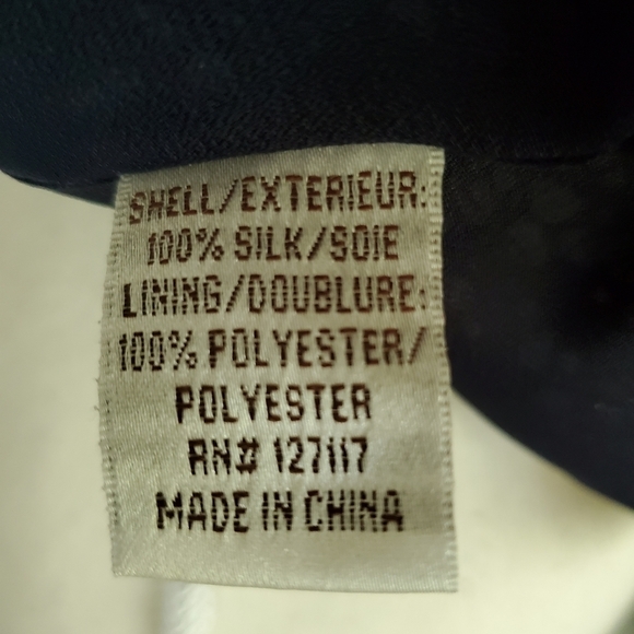 Badgley Mischka Navy Flouncy Mesh Ruffle Sequin Pleated Silk Top - Picture 10 of 11